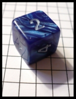 Dice : Dice - 6d - Blue Swirl With White Painted Numerals